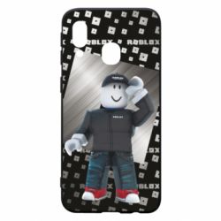 Чохол для Samsung A40 Roblox And Metal Logo - PrintSalon