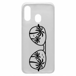 Чехол для Samsung A40 Sunglasses And Palm Trees - PrintSalon