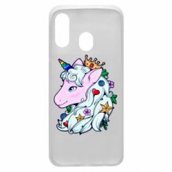 Чехол для Samsung A40 Unicorn Princess - PrintSalon