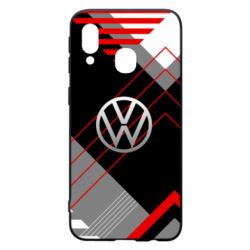 Чехол для Samsung A40 Volkswagen logo and abstraction - PrintSalon