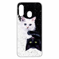 Чехол для Samsung A40 Yin and Yang cats - PrintSalon