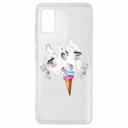 Чехол для Samsung A41 Ahegao girl eating ice cream - PrintSalon