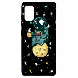 Чохол для Samsung A41 Astronaut and coffee - PrintSalon