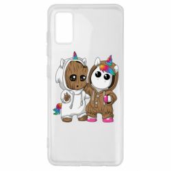 Чехол для Samsung A41 Baby Groot And Unicorn - PrintSalon