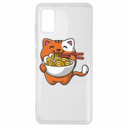 Чехол для Samsung A41 Cat and Ramen - PrintSalon