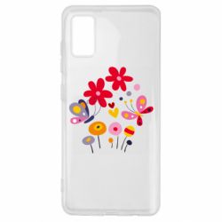 Чехол для Samsung A41 Flowers and Butterflies - PrintSalon