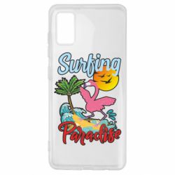 Чехол для Samsung A41 Surfing Paradise Flamingo - PrintSalon