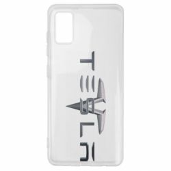 Чехол для Samsung A41 Tesla Car logo - PrintSalon