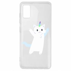 Чехол для Samsung A41 White cheerful cat - PrintSalon