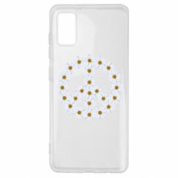 Чехол для Samsung A41 Знак мира из ромашек-PrintSalon Чехол для Samsung A41 Знак мира из ромашек