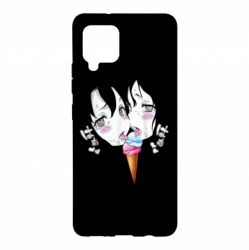 Чехол для Samsung A42 5G Ahegao girl eating ice cream - PrintSalon