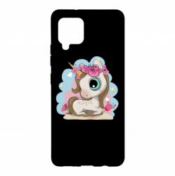 Чехол для Samsung A42 5G Unicorn with flowers - PrintSalon