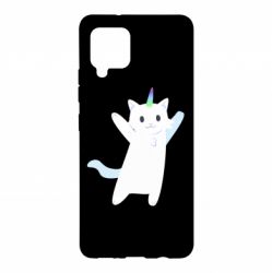 Чехол для Samsung A42 5G White cheerful cat - PrintSalon