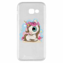 Чехол для Samsung A5 2017 Unicorn with flowers