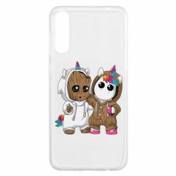 Чехол для Samsung A50 Baby Groot And Unicorn - PrintSalon