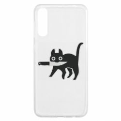 Чехол для Samsung A50 Cat with a knife - PrintSalon