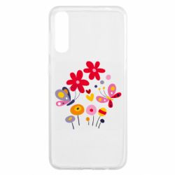 Чехол для Samsung A50 Flowers and Butterflies - PrintSalon