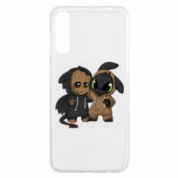 Чехол для Samsung A50 Groot And Toothless - PrintSalon