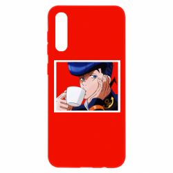Чехол для Samsung A50 Higashikata Josuke drinking tea - PrintSalon