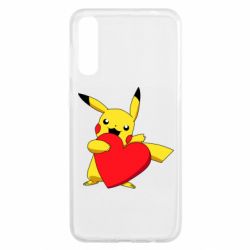 Чехол для Samsung A50 Pikachu Heart - PrintSalon