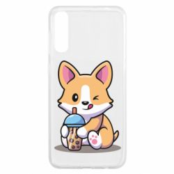 Чехол для Samsung A50 Собачька пьет боба ти - PrintSalon