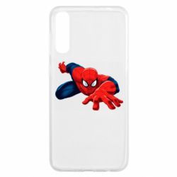 Чехол для Samsung A50 Spiderman and jump - PrintSalon
