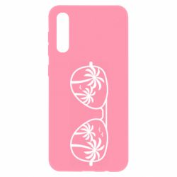 Чехол для Samsung A50 Sunglasses And Palm Trees - PrintSalon