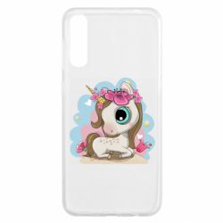 Чехол для Samsung A50 Unicorn with flowers - PrintSalon