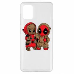 Чехол для Samsung A51 Baby Groot And Deadpool - PrintSalon