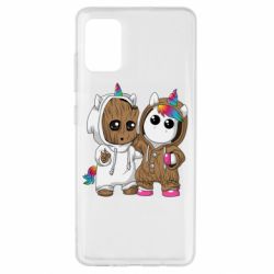 Чехол для Samsung A51 Baby Groot And Unicorn - PrintSalon