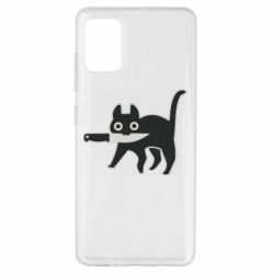 Чехол для Samsung A51 Cat with a knife - PrintSalon