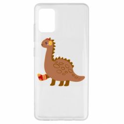 Чехол для Samsung A51 Dinosaur in sock - PrintSalon
