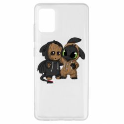 Чехол для Samsung A51 Groot And Toothless - PrintSalon