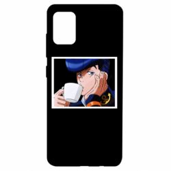 Чехол для Samsung A51 Higashikata Josuke drinking tea - PrintSalon