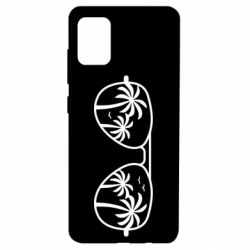 Чехол для Samsung A51 Sunglasses And Palm Trees - PrintSalon