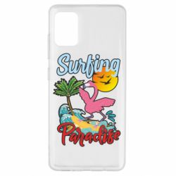 Чехол для Samsung A51 Surfing Paradise Flamingo - PrintSalon