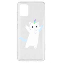 Чехол для Samsung A51 White cheerful cat - PrintSalon