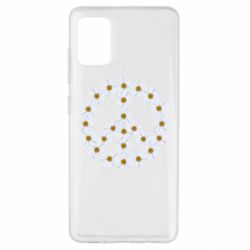 Чехол для Samsung A51 Знак мира из ромашек-PrintSalon Чехол для Samsung A51 Знак мира из ромашек