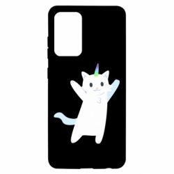 Чехол для Samsung A52 5G White cheerful cat - PrintSalon