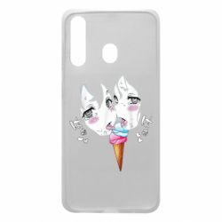 Чехол для Samsung A60 Ahegao girl eating ice cream - PrintSalon