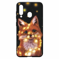 Чохол для Samsung A60 Fox And Christmas Lights - PrintSalon