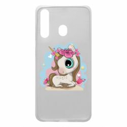 Чехол для Samsung A60 Unicorn with flowers - PrintSalon
