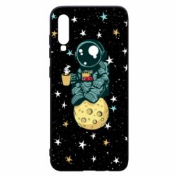 Чохол для Samsung A70 Astronaut and coffee - PrintSalon