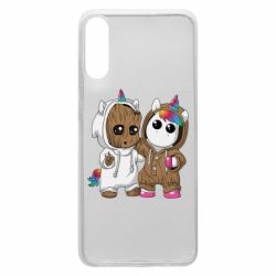 Чехол для Samsung A70 Baby Groot And Unicorn - PrintSalon