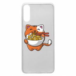 Чехол для Samsung A70 Cat and Ramen - PrintSalon