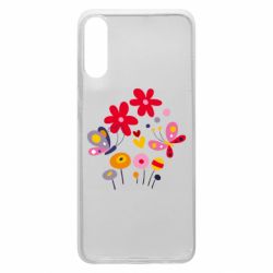Чехол для Samsung A70 Flowers and Butterflies - PrintSalon