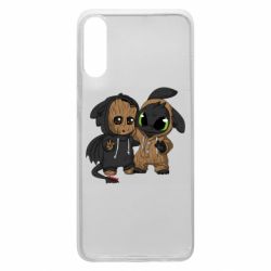Чехол для Samsung A70 Groot And Toothless - PrintSalon