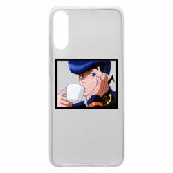 Чехол для Samsung A70 Higashikata Josuke drinking tea - PrintSalon