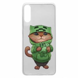 Чехол для Samsung A70 Кот Майнкрафт - PrintSalon