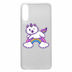 Чехол для Samsung A70 Котик-единорог - PrintSalon